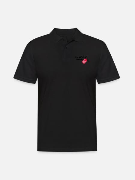 Jeg er ikke 40. Jeg er kun 39,99 € plus skat - Herre poloshirt - sort