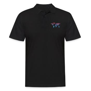 World map colorful - Men's Polo Shirt - black - Front - Kai (181cm)