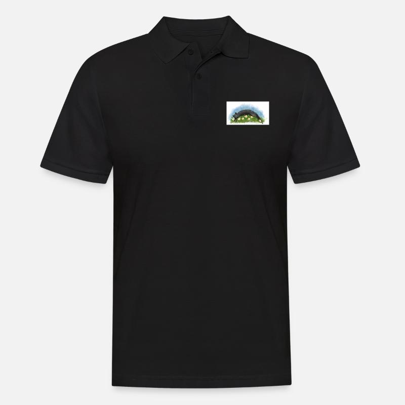 Katze schläft - Männer Poloshirt - Schwarz