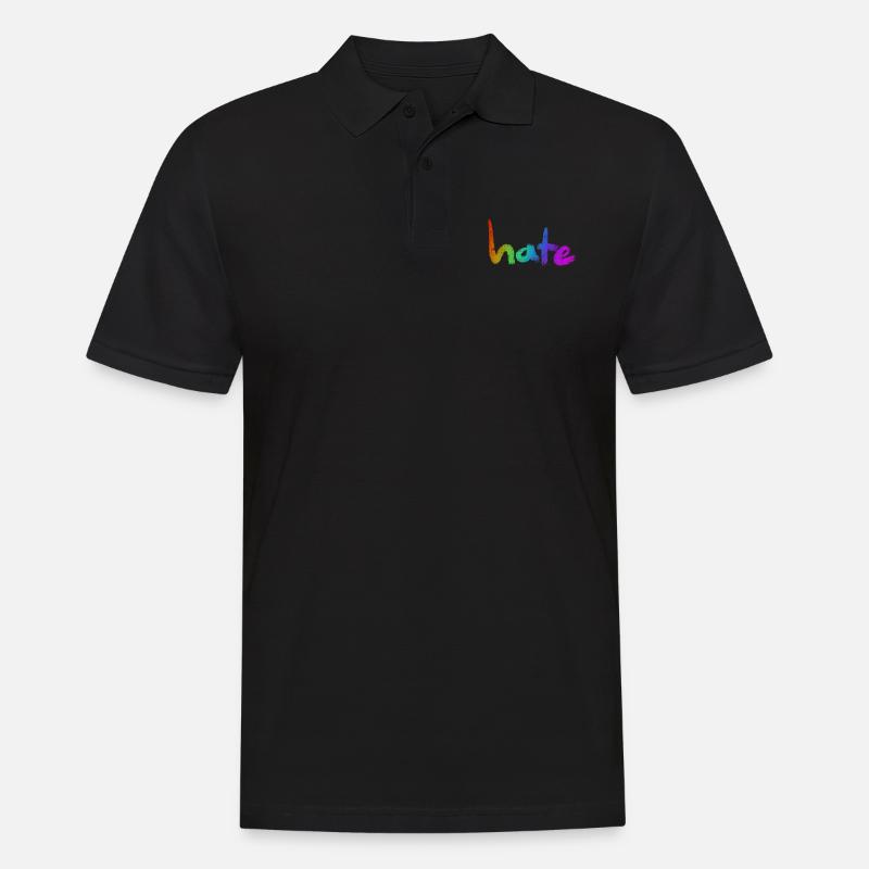Odio Testo Arcobaleno - Polo da uomo - nero