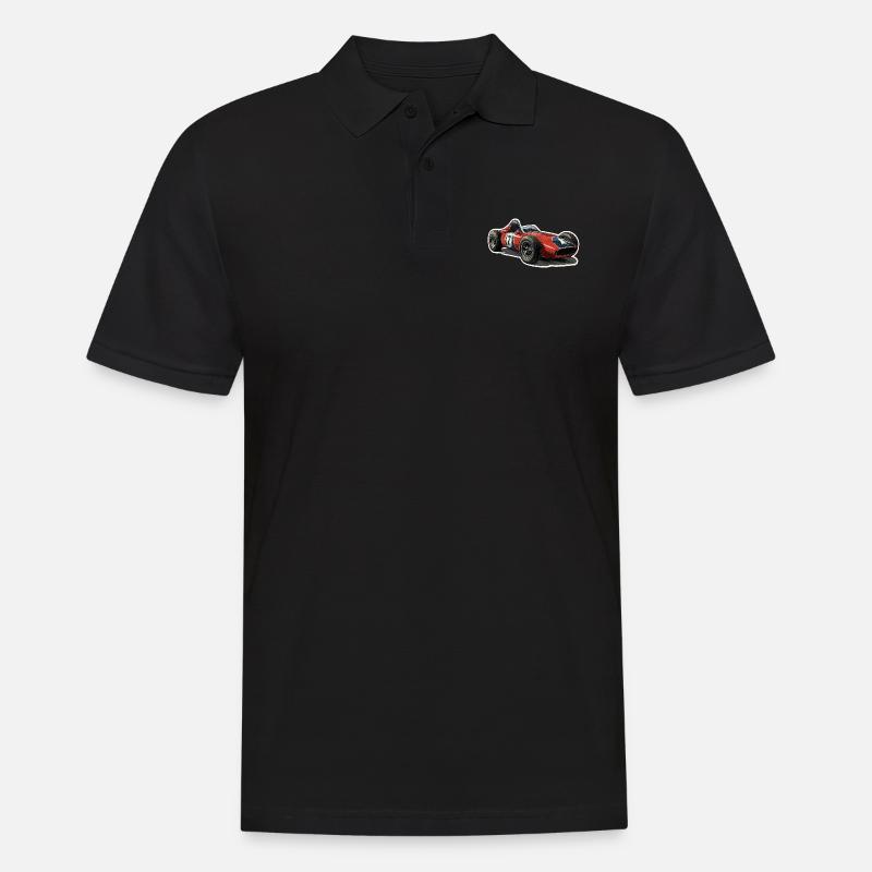 Oldtimer-Rennwagen - Männer Poloshirt - Schwarz
