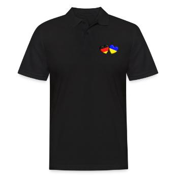 Allemagne Ukraine Solidarité unie dans le cœur - Polo Homme - noir - Devant - Kai (181cm)