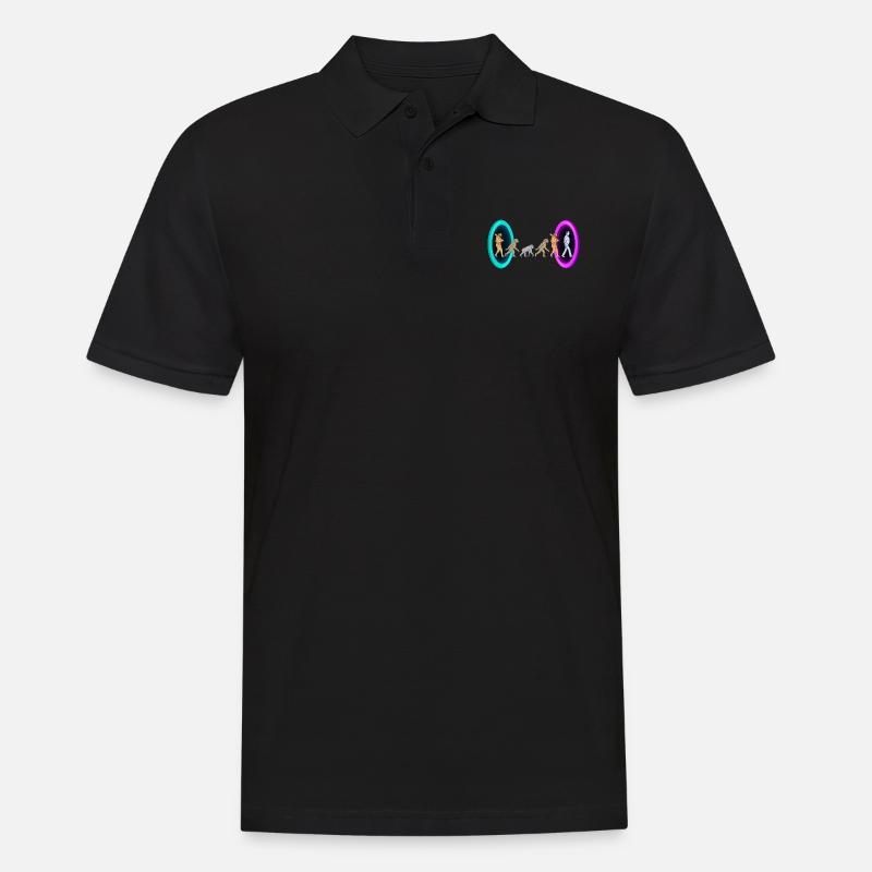 Evolution durch Portale - Männer Poloshirt - Schwarz