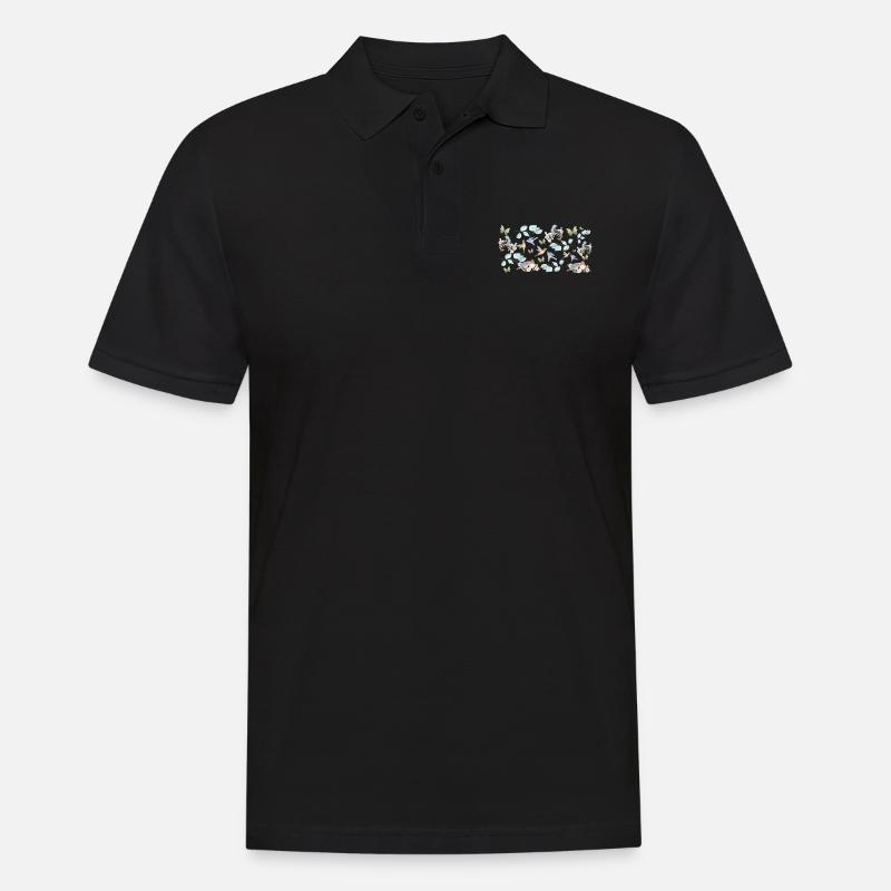 Wildblumen-Geschenkidee - Männer Poloshirt - Schwarz