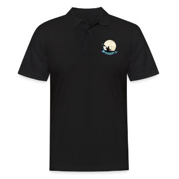 Kayak Canoe Funny River Boats Paddle Rafting Lake - Men's Polo Shirt - black - Front - Kai (181cm)