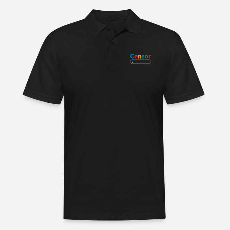 Suchmaschinen-Zensur Big Tech Censor - Männer Poloshirt - Schwarz