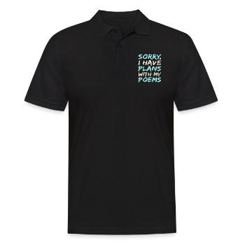 Ich Habe Pläne Mit Meinen Gedichten Dichter - Männer Poloshirt - Schwarz - Vorne - Kai (181cm)