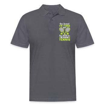Vous me verrez jouer au tennis des sports amusants - Polo Homme - charbon - Devant - Nico (186cm)