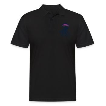 Float and glow, Qualle mit Tentakeln - Männer Poloshirt - Schwarz - Vorne - Kai (181cm)