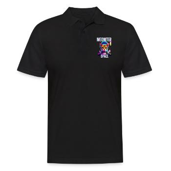 MEOWTER SPACE - Men's Polo Shirt - black - Front - Kai (181cm)