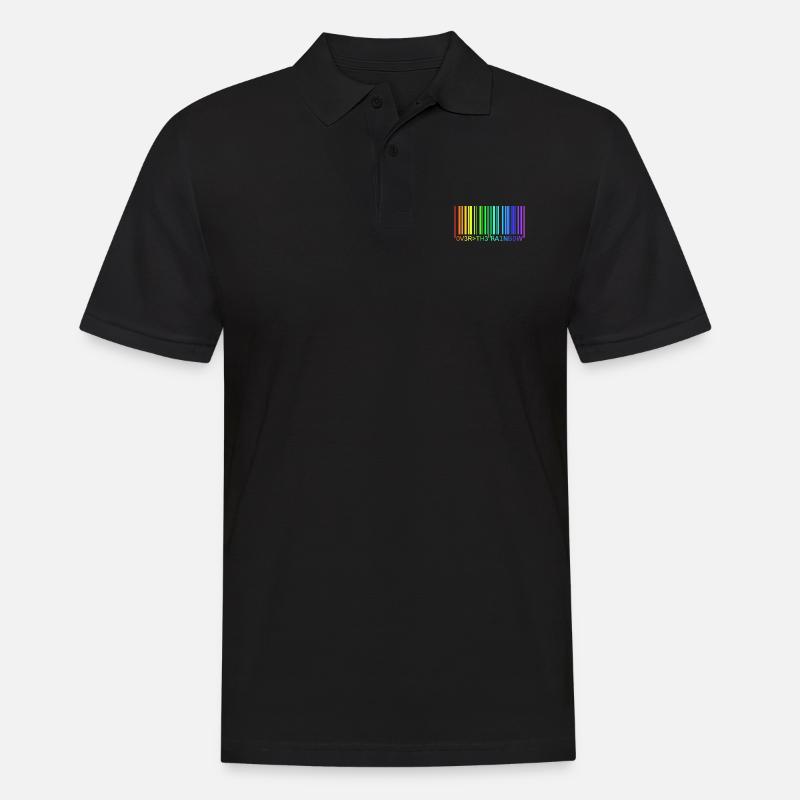 Barcode Regenbogen - Männer Poloshirt - Schwarz