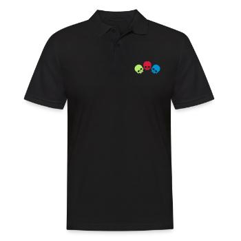 Drei Totenköpfe - Männer Poloshirt - Schwarz - Vorne - Kai (181cm)
