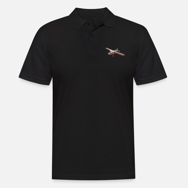 Flugzeug - Männer Poloshirt - Schwarz