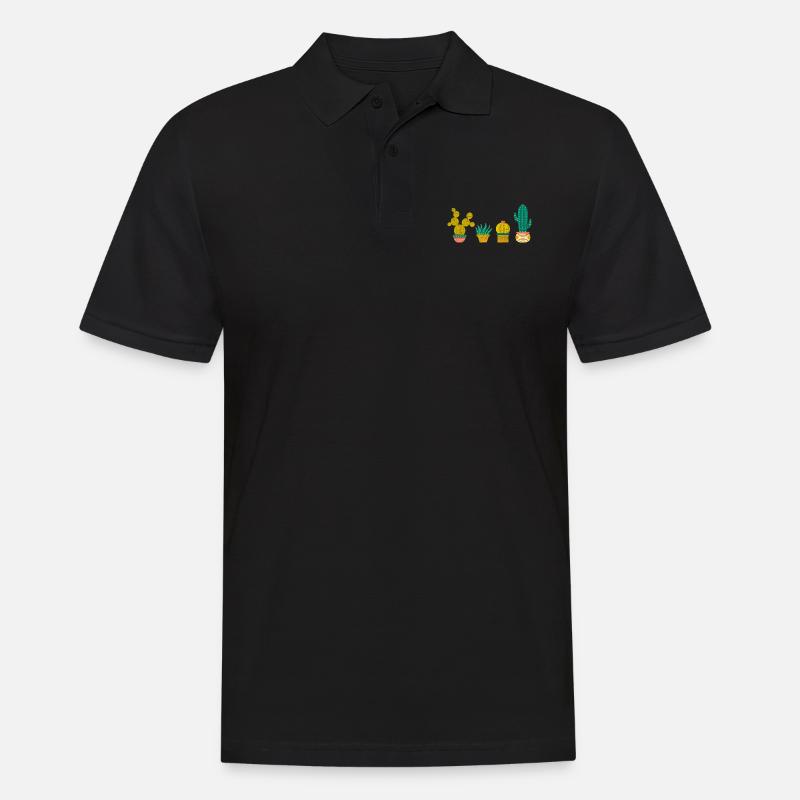 Cool Cactus Illustration Design - Männer Poloshirt - Schwarz