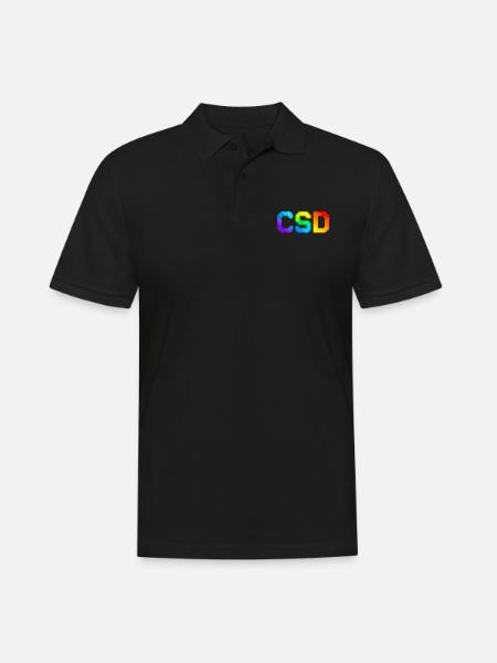 CSD - Pixel Pride Flag - Männer Poloshirt - Schwarz