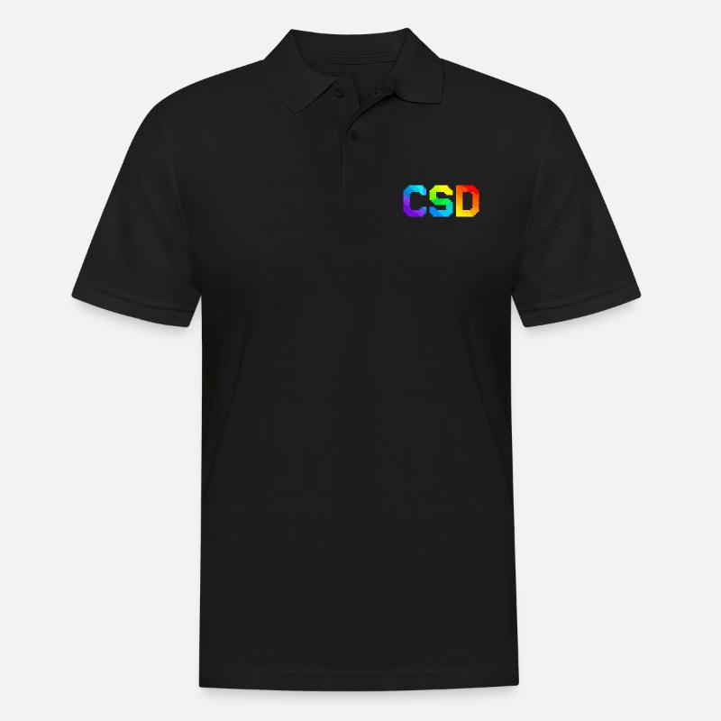 CSD - Pixel Pride Flag - Männer Poloshirt - Schwarz