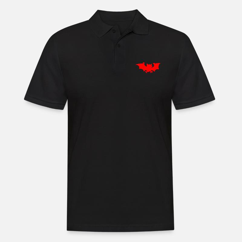 Fledermaus in Rot - Männer Poloshirt - Schwarz
