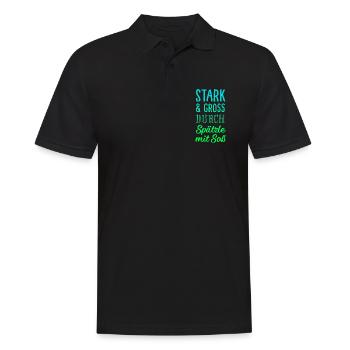 Stark & Groß durch Spätzle mit Soß - Männer Poloshirt - Schwarz - Vorne - Kai (181cm)