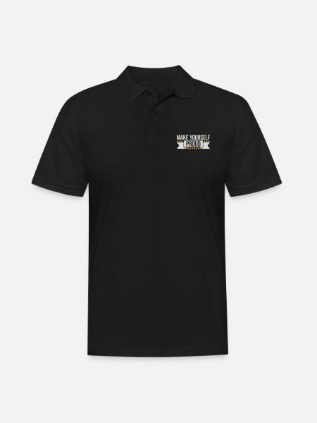 make yourself proud quote - Men's Polo Shirt - black