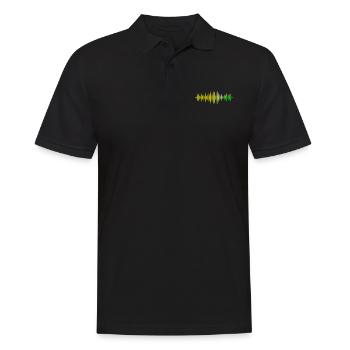 Ondes sonores Music Wave Vintage Retro DJ Heart Disc - Polo Homme - noir - Devant - Kai (181cm)