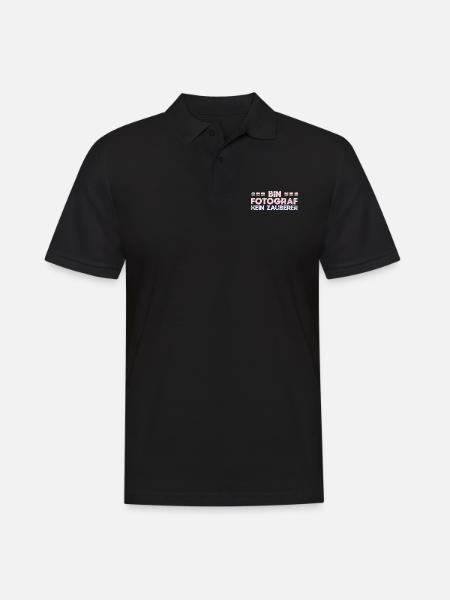 Bin Fotograf, Kein Zauberer - Männer Poloshirt - Schwarz