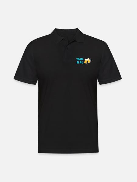 Team Blau - Männer Poloshirt - Schwarz