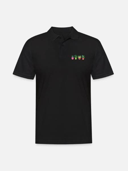 flowers - Men's Polo Shirt - black