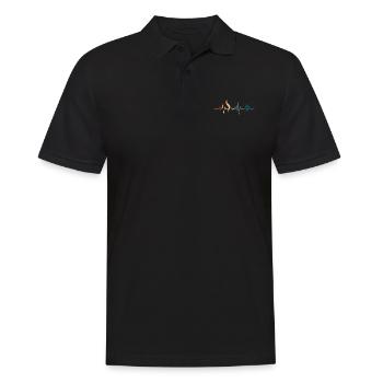 Retro Heartbeat Writer's Feather - Men's Polo Shirt - black - Front - Kai (181cm)