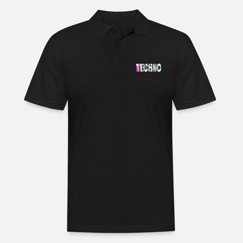 techno music dj raver dubstep edm trance party - Männer Poloshirt - Schwarz