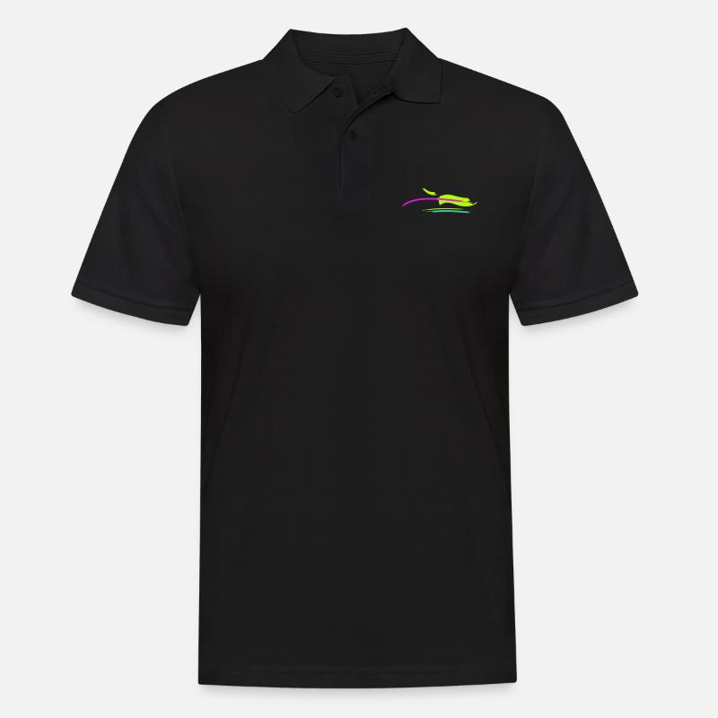 Pinsel Strich Design - Männer Poloshirt - Schwarz