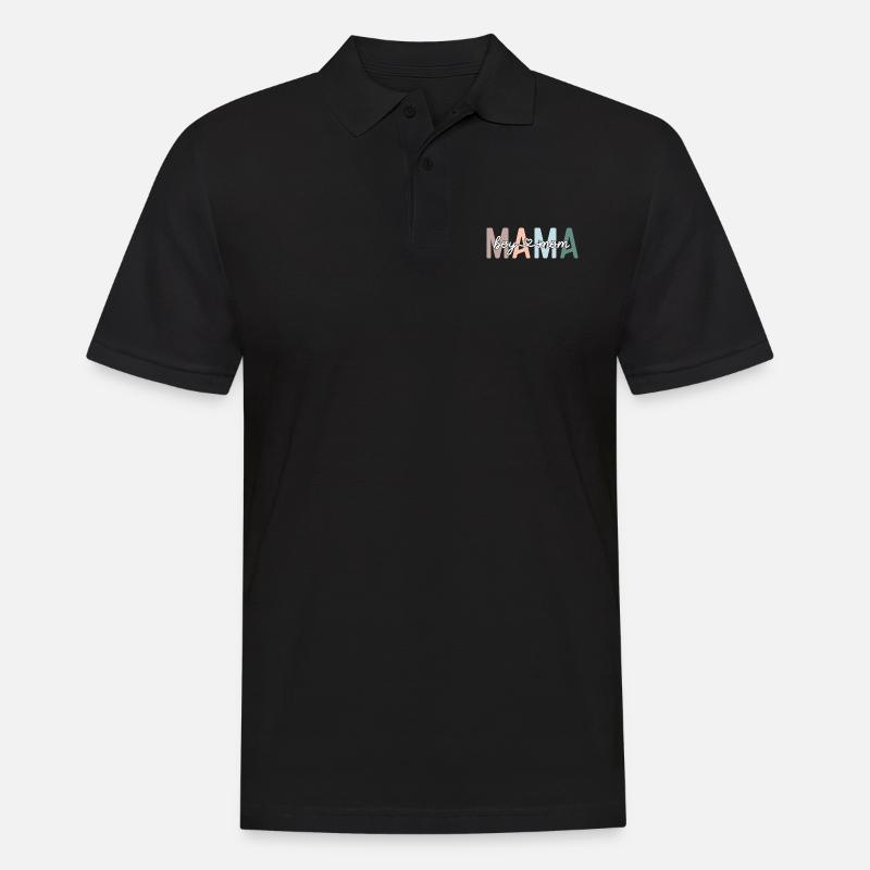 Mama Boy Mom Retro Muttertag - Männer Poloshirt - Schwarz