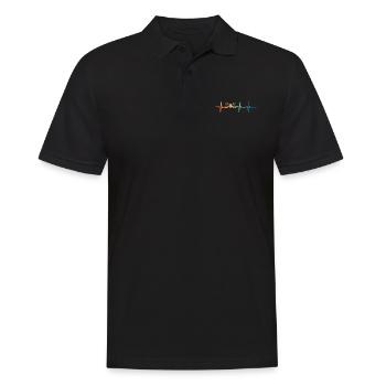 Heartbeat Drone - Men's Polo Shirt - black - Front - Kai (181cm)