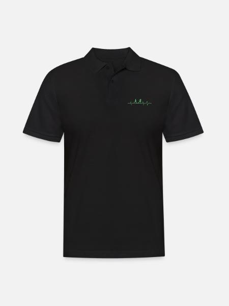 Heartbeat Jogging Running - Men's Polo Shirt - black