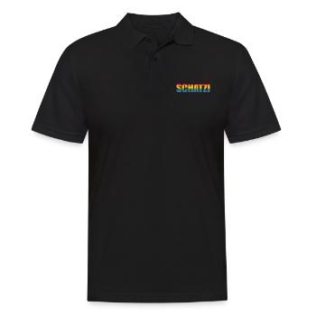 Regenbogen SCHATZI LGBT lgbtqi queer.🏳️‍🌈 - Männer Poloshirt - Schwarz - Vorne - Kai (181cm)