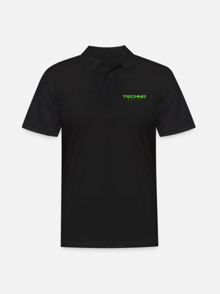 Techno Grüne Graffiti Spray Tropfen Musik Spruch - Männer Poloshirt - Schwarz