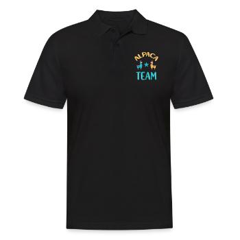 Alpaca Team Funny Alpaca - Men's Polo Shirt - black - Front - Kai (181cm)