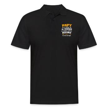 Papy On A Essayé De Te Trouver Le Meilleur Cadeau - Polo Homme - noir - Devant - Kai (181cm)