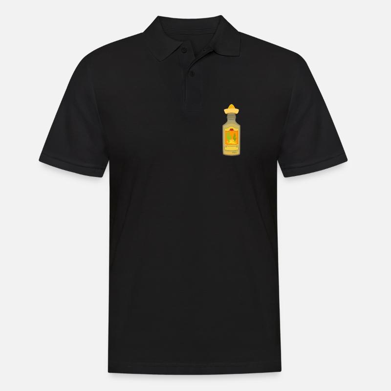 Tequila Flasche Mexico - Männer Poloshirt - Schwarz