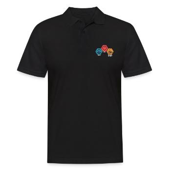 Hippie Physiotherapie - Männer Poloshirt - Schwarz - Vorne - Kai (181cm)