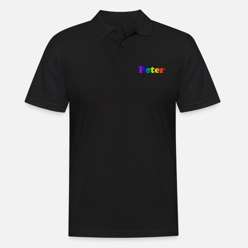 Peter - Männer Poloshirt - Schwarz
