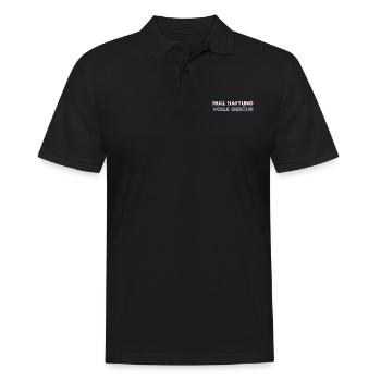 Null Haftung, Volle Gebühr - Männer Poloshirt - Schwarz - Vorne - Kai (181cm)