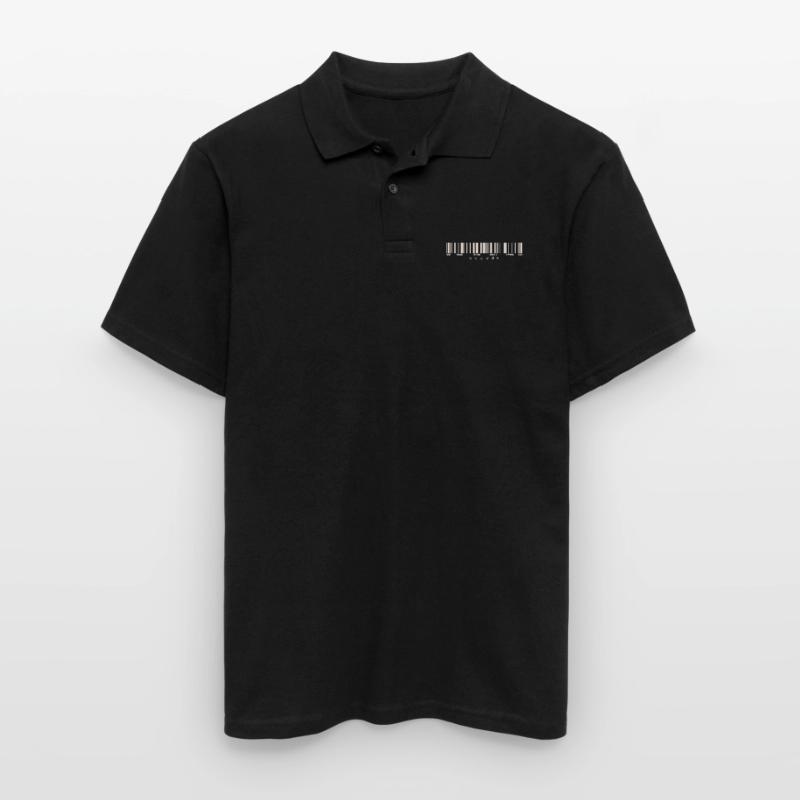 Code Strichcode Barcode Zahlen Einkauf Scan Männer Poloshirt