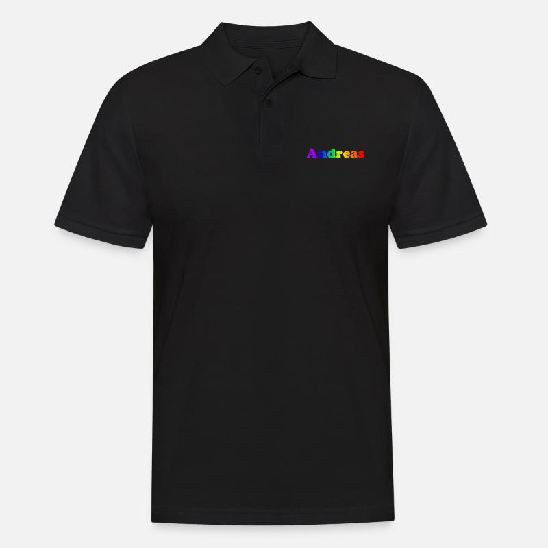 Andreas - Männer Poloshirt - Schwarz
