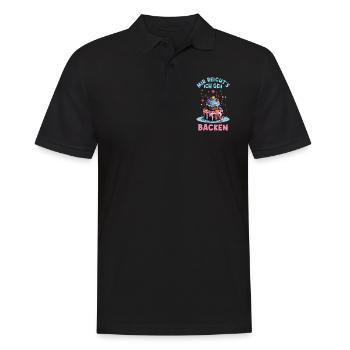 Backen Bäckerin Backkönigin Backfee Torte Kuchen - Männer Poloshirt - Schwarz - Vorne - Kai (181cm)