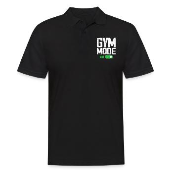 Gym-Modus bei Funny Beast Workout, Men Gym Lifting - Männer Poloshirt - Schwarz - Vorne - Kai (181cm)
