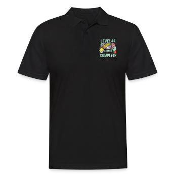 Level 44 Abschließen 44 Jahre Gamer Level 44 Abgeschlossen - Männer Poloshirt - Schwarz - Vorne - Kai (181cm)