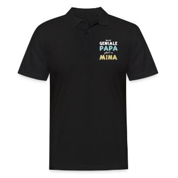 Dieser Geniale Papa Gehört Zu Mina - Männer Poloshirt - Schwarz - Vorne - Kai (181cm)