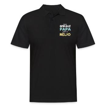 Dieser Geniale Papa Gehört Zu Nelio - Männer Poloshirt - Schwarz - Vorne - Kai (181cm)