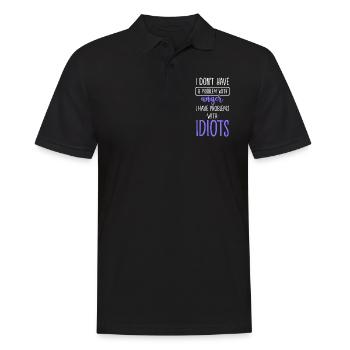 Idiots Drôle Drôle - Polo Homme - noir - Devant - Kai (181cm)