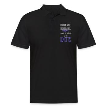 Schwarzer Humor Idioten Büro Dummheit - Männer Poloshirt - Schwarz - Vorne - Kai (181cm)